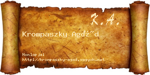 Krompaszky Agád névjegykártya
